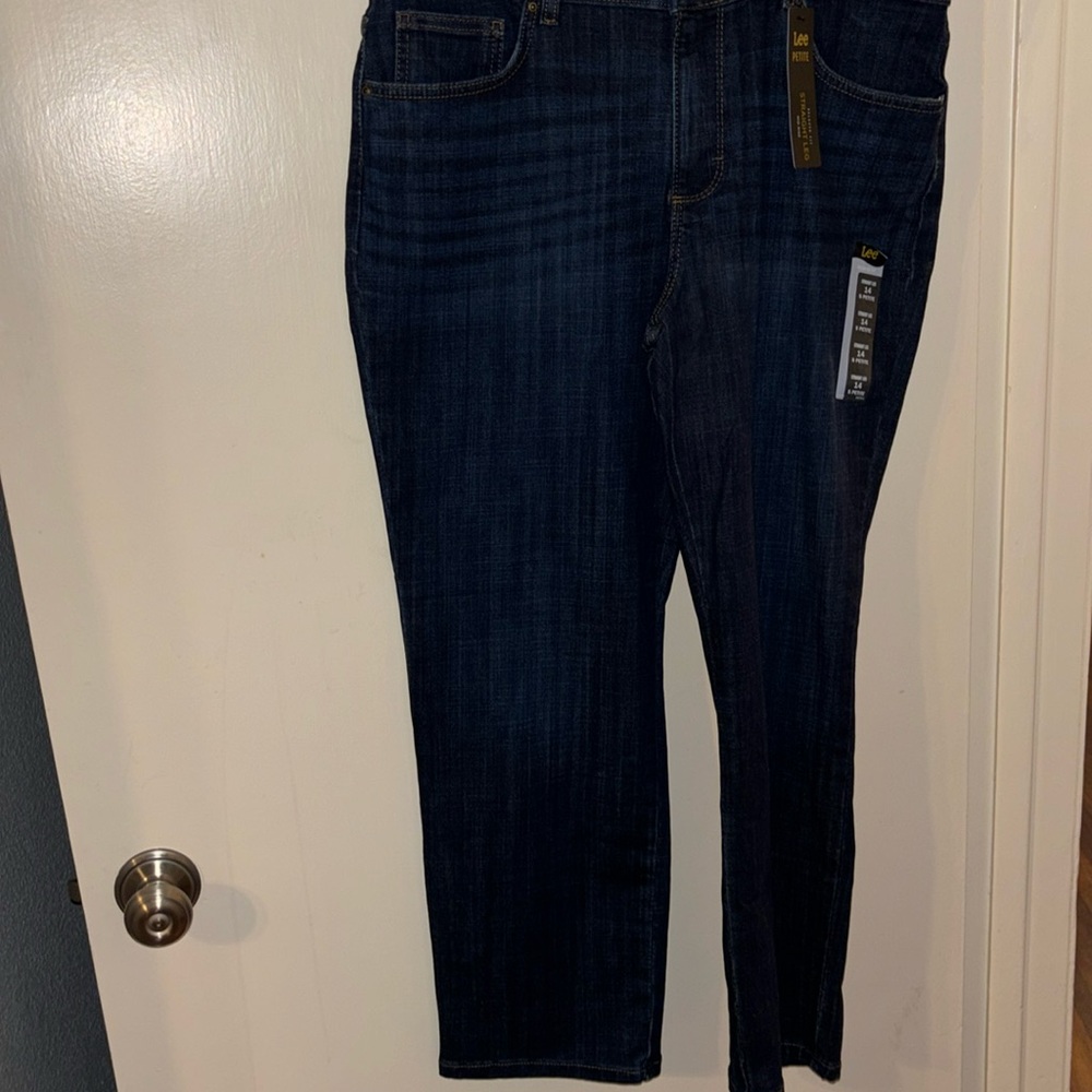 Lee 14 Petite Women denim pant straight leg10305403V 14 S - Picture 2 of 10